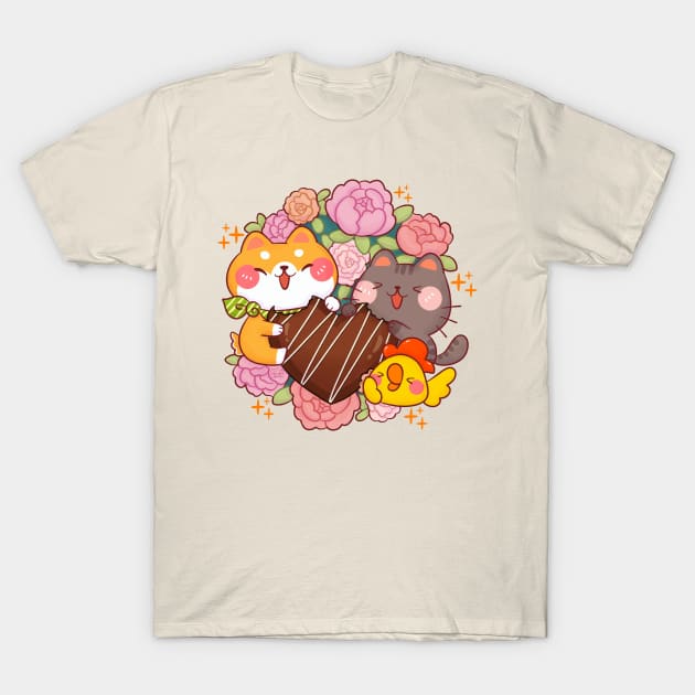 Sweet chocolate and roses. T-Shirt by Nas.ArtSpace